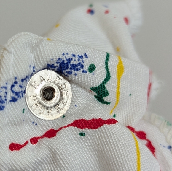 Vtg 90s Baby Paint Splatter Overalls Full House Saved By The Bell  6-9M RARE - Picture 5 of 14